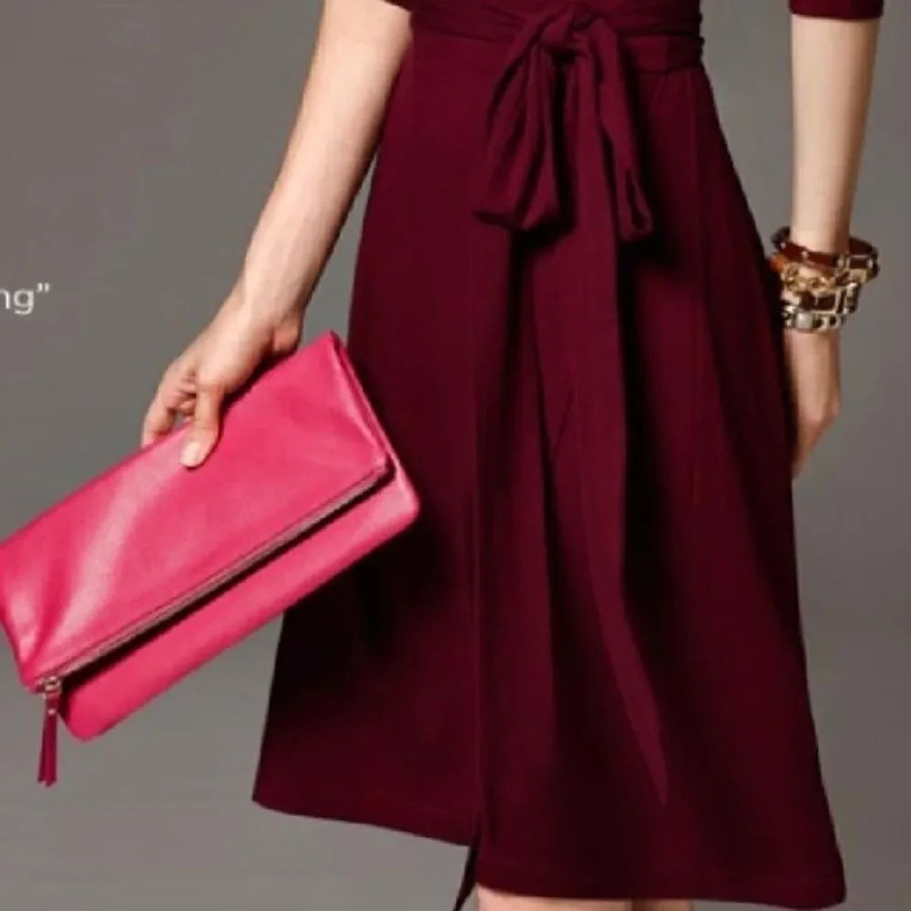 Banana Republic clutch NWT Red and gold hardware